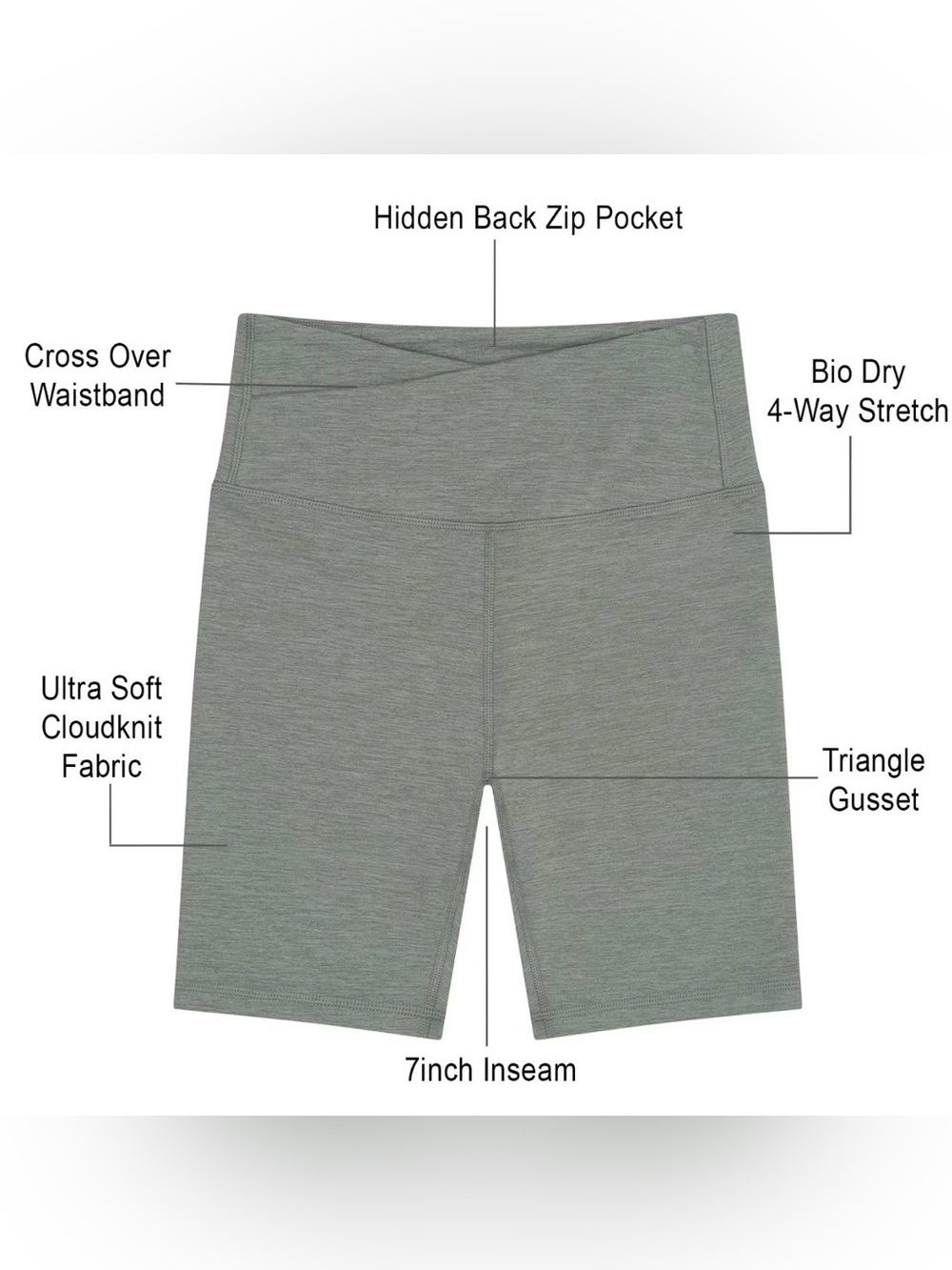 Outdoor Voices • Crossover Waistband Bike Shorts - Picture 4 of 14